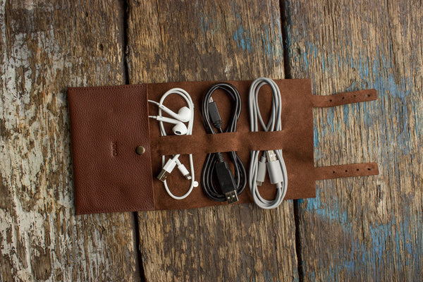 Leather Cord Wrap - Cord Organizers