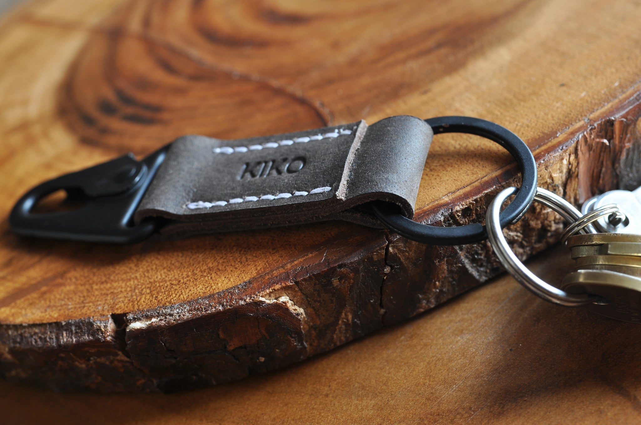 TripleCreekLeather Leather Keychain Fob / Handtooled Leather Key Chain / Key Fob / Tooled Key Fob / Heavy Duty Key Chain